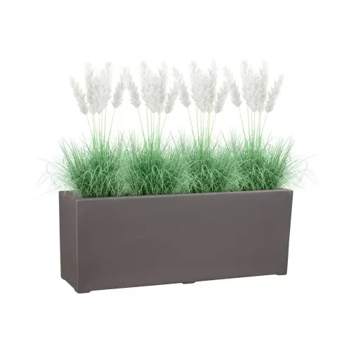 Trawy w szarej donicy D972L 90x28x34 cm