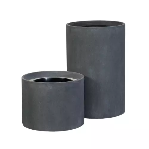 Okrągłe donice D101A, D101C w kolorze grafitowy beton Okrągłe donice D101A, D101C w kolorze grafitowy beton