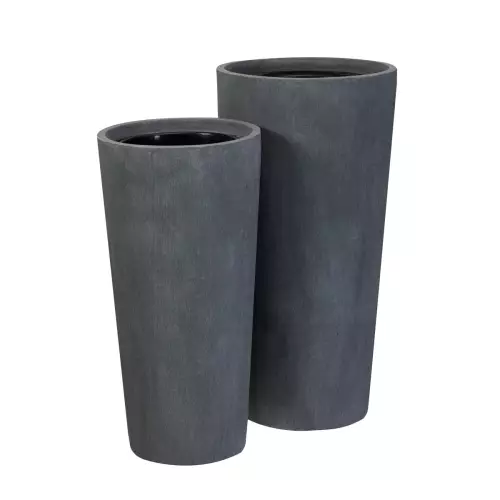 Donice D208 grafitowy beton Ø33x66 cm i Ø38x76 cm