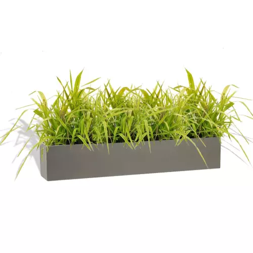 Szara donica donica D109AF z trawami ozdobnymi