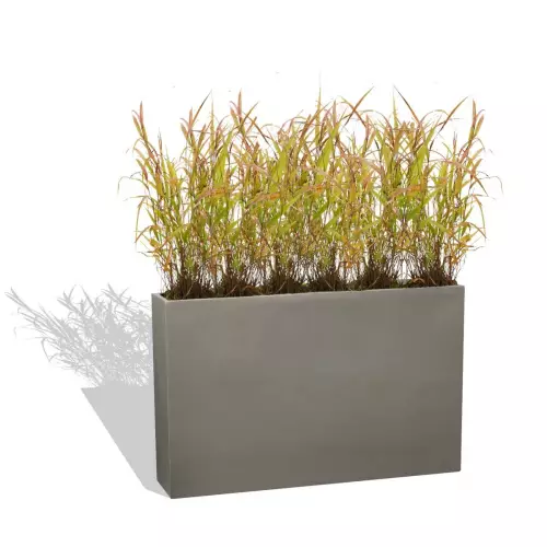 Szara donica D272B z trawami ozdobnymi