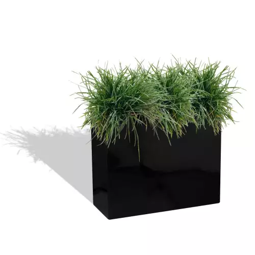 Czarna donica D272L z trawami ozdobnymi