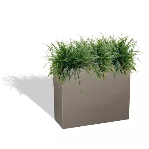 Szara donica D272L z trawami ozdobnymi