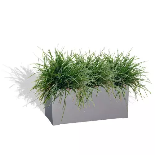 Szara donica D913D z trawą ozdobną