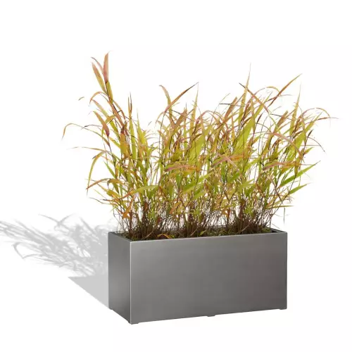 Szara donica D913F z trawą ozdobną