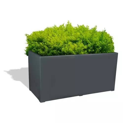 Antracytowa donica D934A z zieloną rabatą