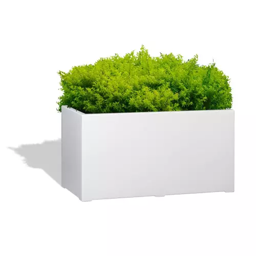 Biała donica D934A z zieloną rabatą