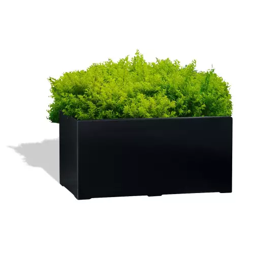 Czarna donica D934B z zieloną rabatą