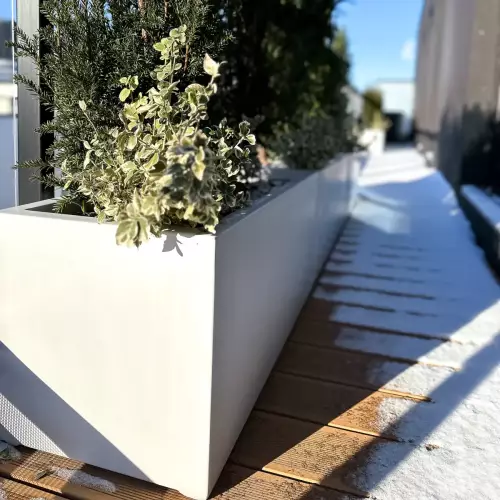 Biała matowa donica tarasowa D913B 100x40x40 cm