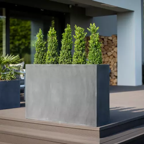 Donica na taras D272B 120x31x76 cm grafitowy beton