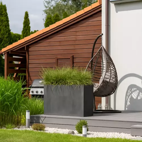 Donica D272B 120x31x76 cm grafitowy beton na tarasie