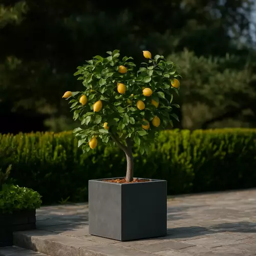 Cytryna w donicy D92A grafitowy beton