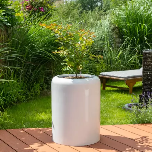 Donica z włókna szklanego AMBIENTE 60 biały połysk z wkładem