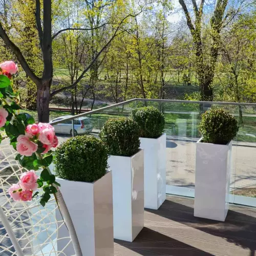 Donica z włókna szklanego D273B biały połysk