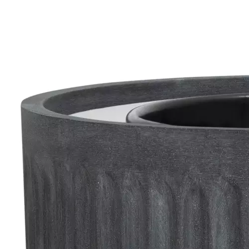 Górna krawędź donicy LEO29 grafitowy beton z wkładem