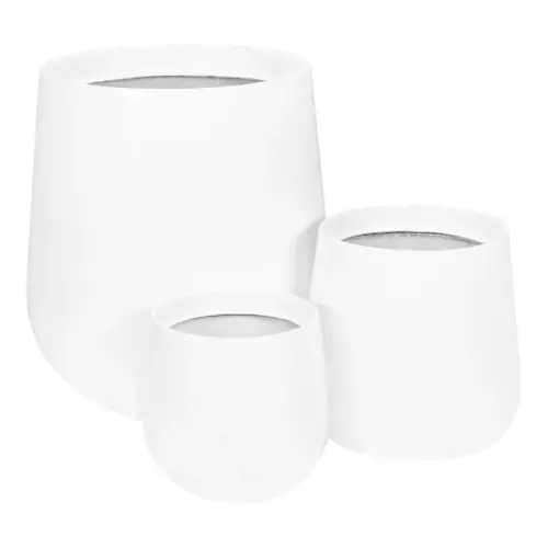 Zestaw trzech donicy SQ w kolorze biały mat