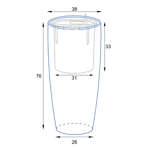 Donica D208D bez wewnętrznej półki z wyjmowanym wkładem