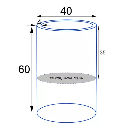 Wymiary donicy D901BA bez wkładu
