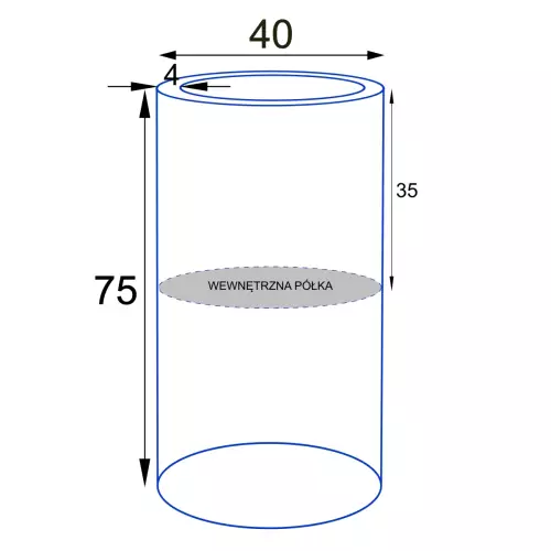 Wymiary donicy D901BB bez wkładu