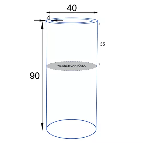 Wymiary donicy D901BC bez wkładu