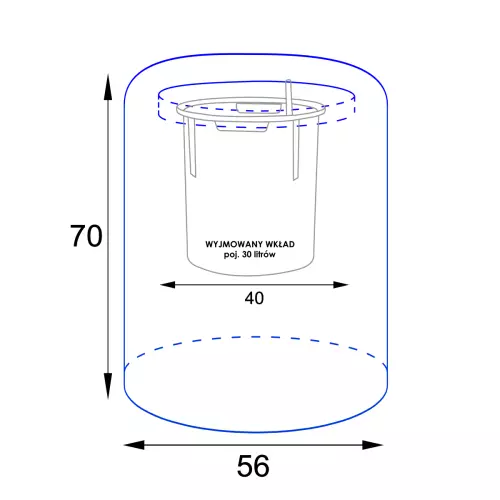 Wymiary donicy AMBIENTE 70