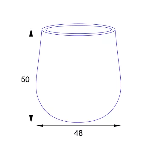 Wymiary donicy SQ50 bez wewnętrznego wkładu