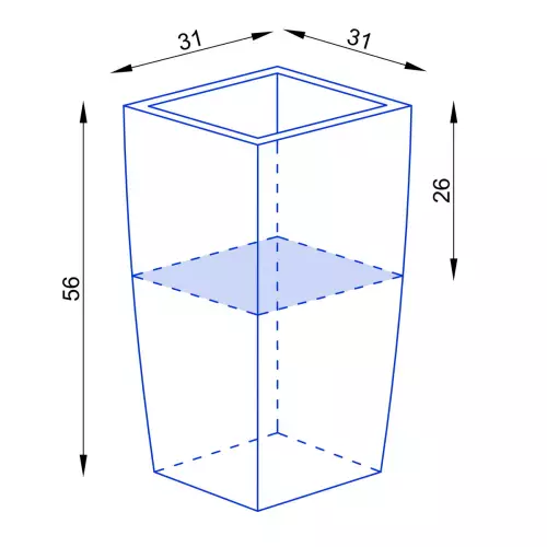 Wymiary donicy D245C