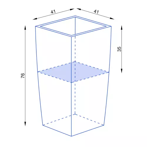 Wymiary donicy D245D
