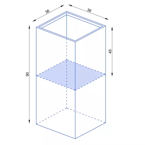 Wymiary donicy D273C