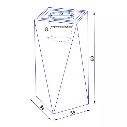 Wymiary donicy D373B