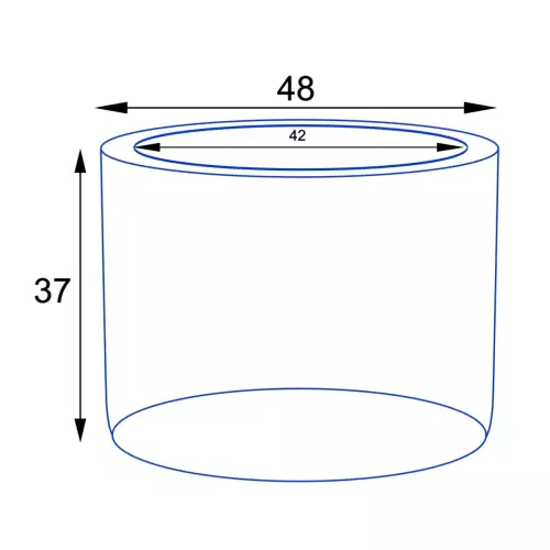 Wymiary doniczki LEO37 bez wewnętrznego wkładu