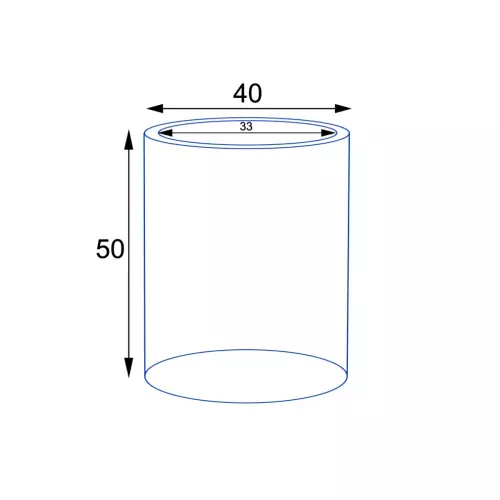 Wymiary doniczki RC50 bez wewnętrznego wkładu
