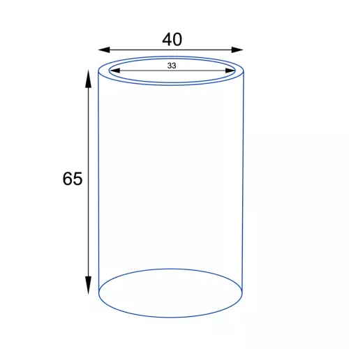 Wymiary doniczki RC65 bez wewnętrznego wkładu