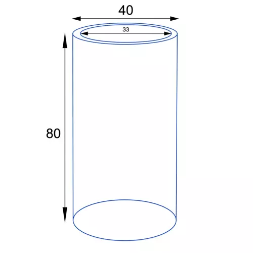 Wymiary doniczki RC80 bez wewnętrznego wkładu