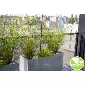 Donica D272A/biały połysk z trawami