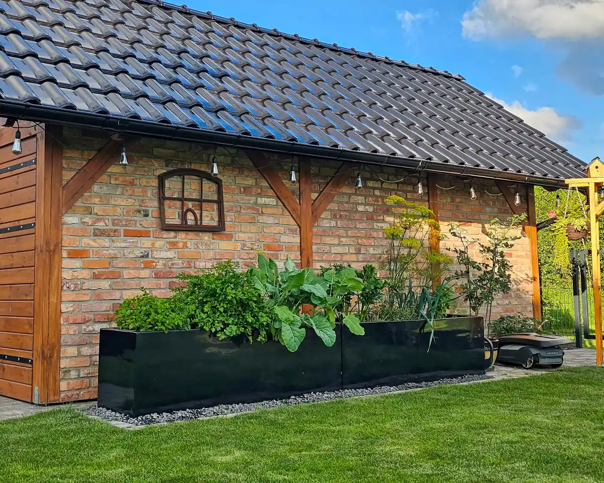 donica do ogrodu 200 cm czarny połysk